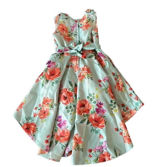 Elegant Girls size 5 Floral Dress with rhinestone lined pockets - Picture 2 of 7